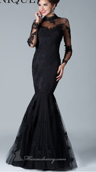 black and silver long gown