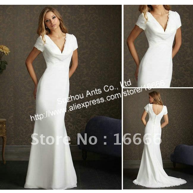 plain chiffon wedding dress