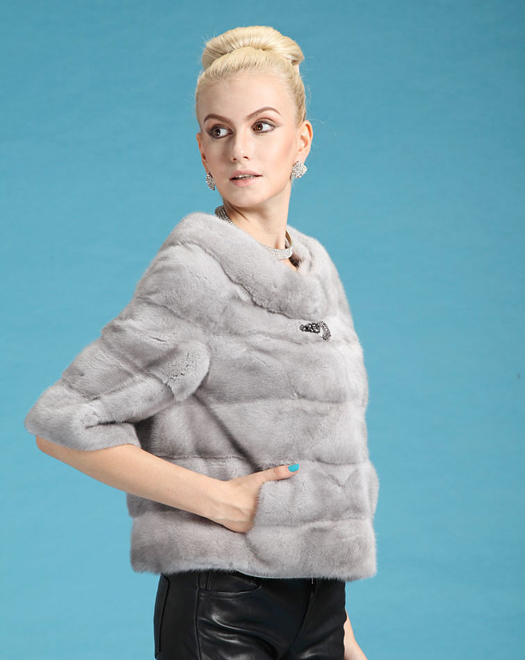 013 started the new imported mink sleeve round draw money in mink fur coat