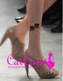 0133 flocking owl with drilling core wire Fake Tattoo Stockings Pantyhose 30D thin tights free shipping