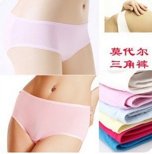 030 modal candy color mid waist panty shorts elastic excellent