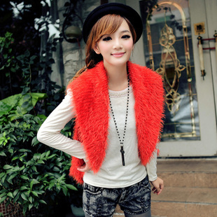 036 mohair waistcoat cutout crochet sweater