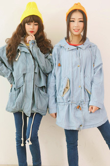 0909 sisters equipment single multifunctional with a hood loose thin trench outerwear