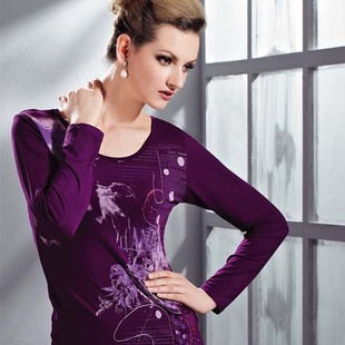 1 2012 underwear women's fashion print o-neck modal underwear set