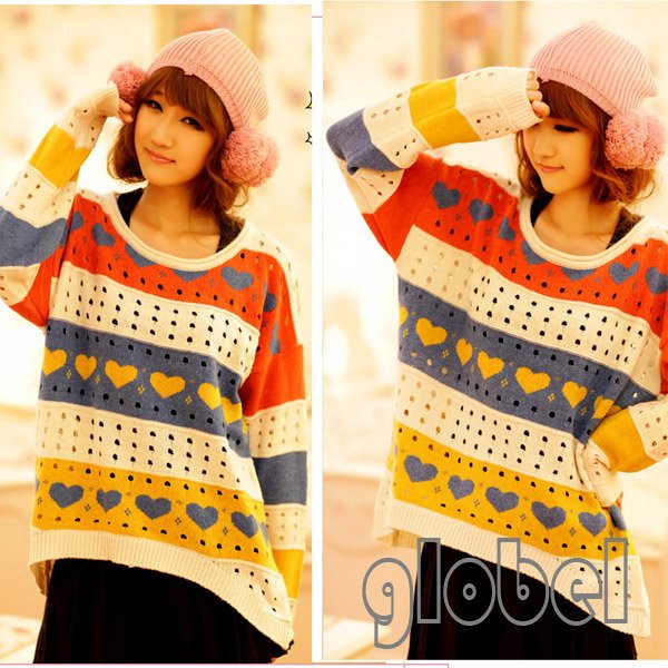 1/4 Color New Korean Women Solid Twist Pullover Long Sleeve Casual Knit Sweater  HR391