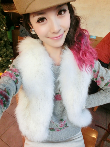 1.4 turbidness yumi all-match fashion fox fur short design fur vest