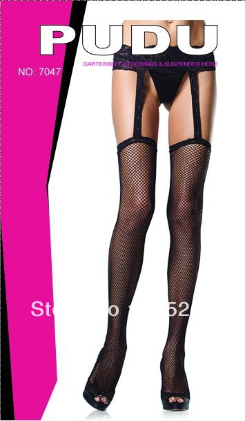 1 dozen(6 pairs of a dozen)Free shopping fishnet lace top panty hose with attached lace garterbelt comfortable and soft effects