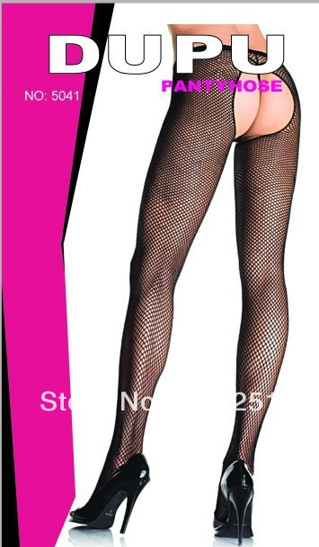 1 dozen(6 pairs of a dozen)Free shopping Good quality stockings Sexy Open fine mesh pantyhose,Black  5041