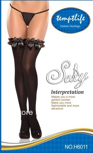 1 dozen(6 pairs of a dozen)Free shopping  Women Sexy Black  lace stockings  Black H6011