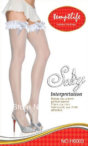 1 dozen(6 pairs of a dozen)Free shopping  Women Sexy White lace, the princess stockings White  H6003