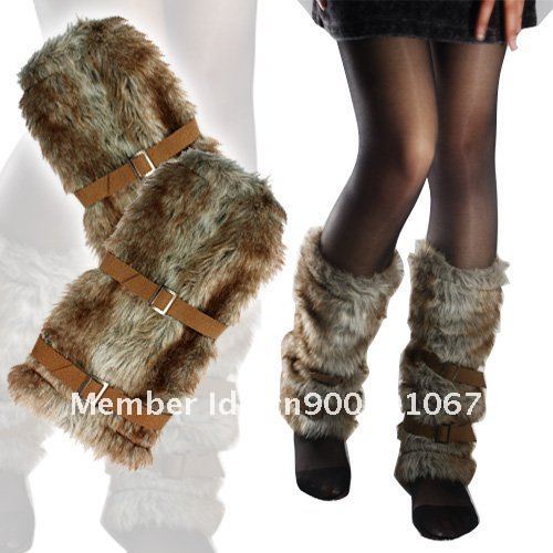 1 Pair Trendy Women Ladies Fluffy Faux Fur Muffs Lower Ankle Leg Winter Warmer Shoes Boot Sleeve Cover Xmas Gift