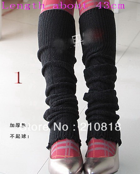 1 pairs fashion solid color leg warmers, woman socks warm knitted boots sets free shipping