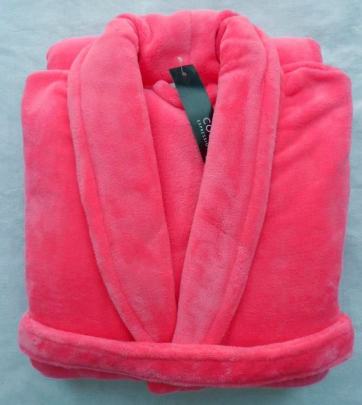 1 pc 2 ultrafine thickening coral fleece sleepwear robe bathrobes female rose flannel