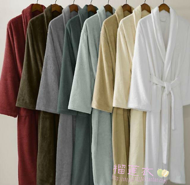 1 pc Coral fleece long-sleeve lovers male robe women's sleepwear thickening autumn and winter spring bathrobes