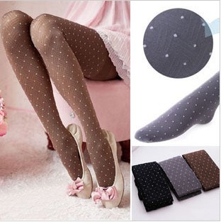 1 pc free shipping wholesale autumn and winter velvet dot elastic stockings female legging pantyhose