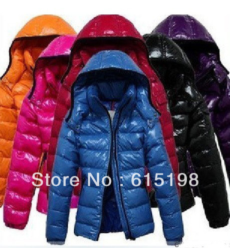 1 pcs women's down parka down jacket ladies winter warm hooded overcoat beautiful ladies' jacket  6colors  to choose top quality