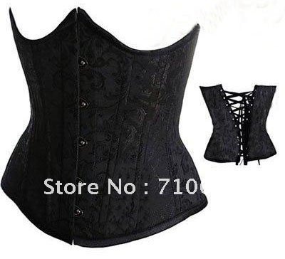 1 set free shipping !! Hot sell,100% New,Cincher Underbust Corset Black sexy lingerie wholesale retail