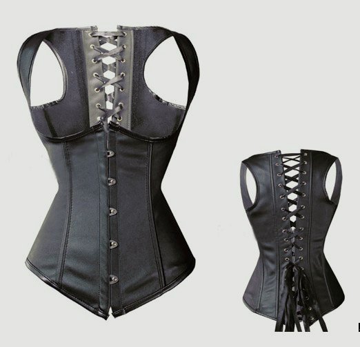 1 set free shipping !! Sexy corset, Sexy BLACK Satin boned CORSET Bustier