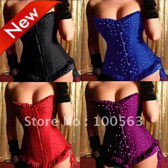 1 set free shipping !! Sexy corset Sexy Satin boned corset Bustier