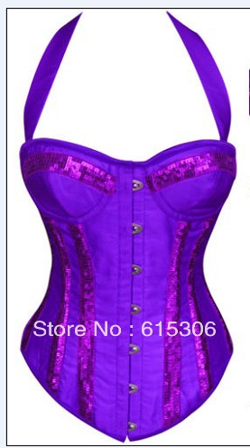 1 set free shipping !! Sexy corset, Sexy Satin boned CORSET Bustier purple s-xxl