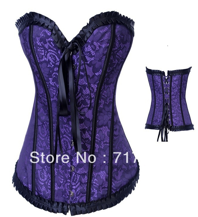 1 set free shipping !! Sexy corset, Sexy Satin boned CORSET Bustier wholesale retail S-XXL