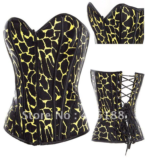 1 set free shipping !!Sexy Full Steel Boned Corset Bustier TOP Tight Lacing Waist Training S-2XL  wholesale retail