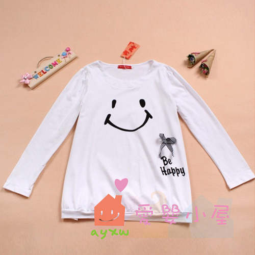 1 spring and autumn maternity clothing smiley maternity long-sleeve T-shirt top xyc01