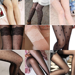 10 jacquard pantyhose female dot love velvet stockings