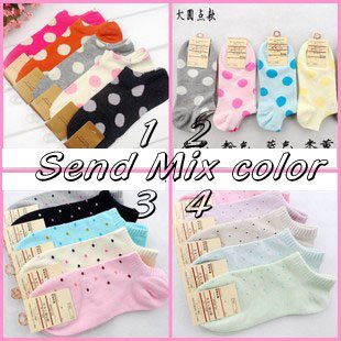 10  pair /lot  tutuana big dot female sock slippers sock  wholesale