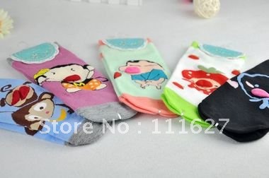 10 pairs/lot, free shipping,100% cotton socks,women's cartoon socks wholesale Ll-01-199