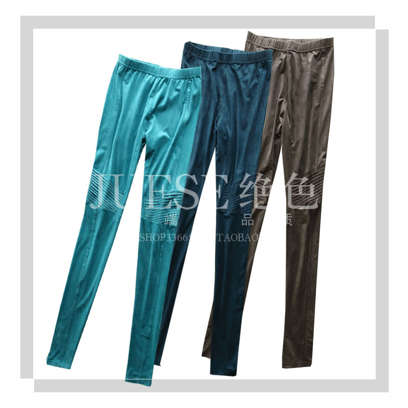 100 1 leather velvet super skinny pants legging 30273 three-color