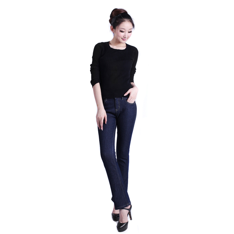 100% 2012 women's autumn and winter boot cut bell-bottom thickening plus velvet jeans pants