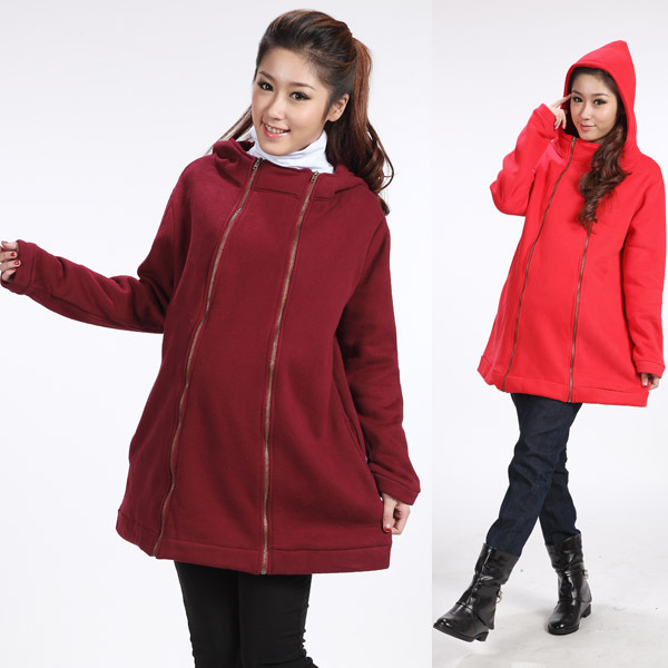 100% 2013 cotton hooded winter Size fits all long-sleeve outerwear maternity clothing trench new arrival