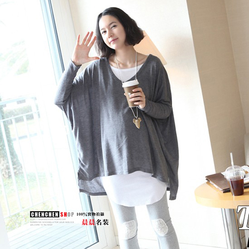 100% comfortable cotton twinset spring top long-sleeve T-shirt basic shirt maternity clothing