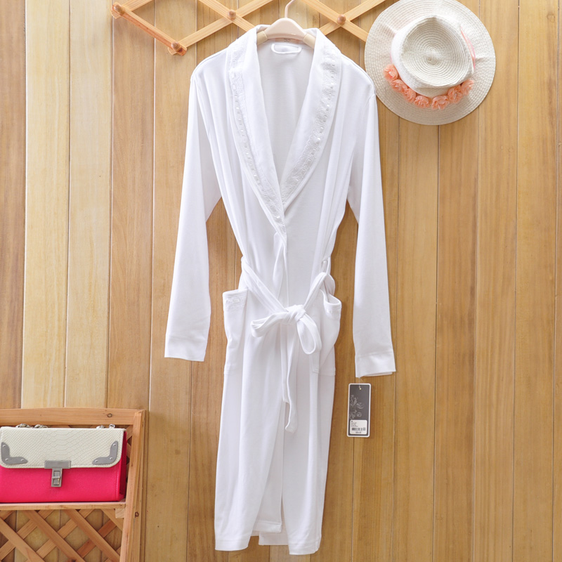 100% cotton 100% cotton sleepwear robe female long-sleeve bathoses bathrobes excellent