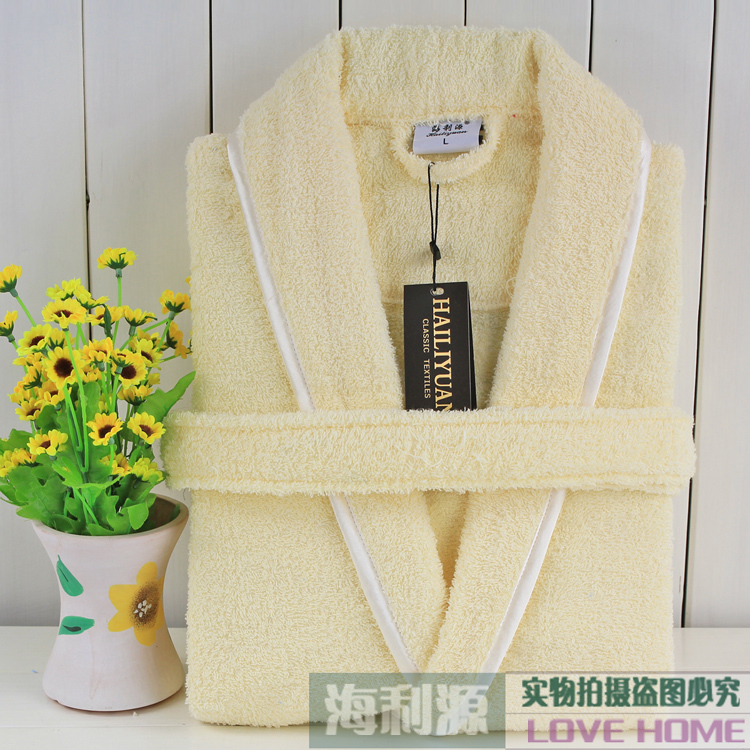 100% cotton bathrobes thickening towel robe female male women's lovers toweled bathoses long design sleepwear