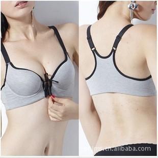 100% cotton bra push up bra front button vest sports type women's underwear