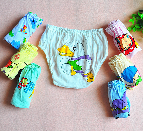 100% cotton child panties briefs male child female child pants 100% cotton bread pants