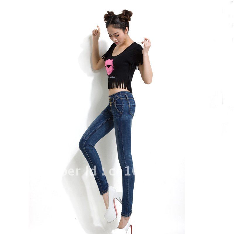 100% Cotton Denim Jeans Free Shipping Slim Butt-Lifting Sexy Jeans Female FWJ10014