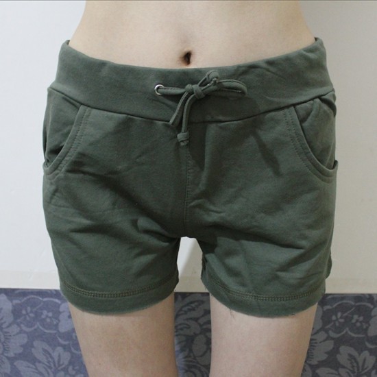 100% cotton female casual sports shorts beach shorts solid color chromophous