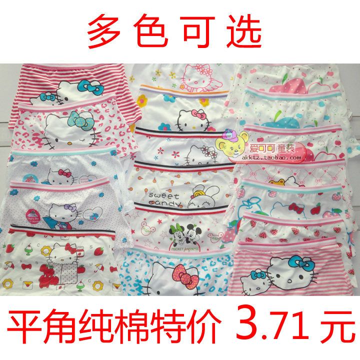 100% cotton female child boxer panties child flat feet shorts 100% cotton pants boxer shorts