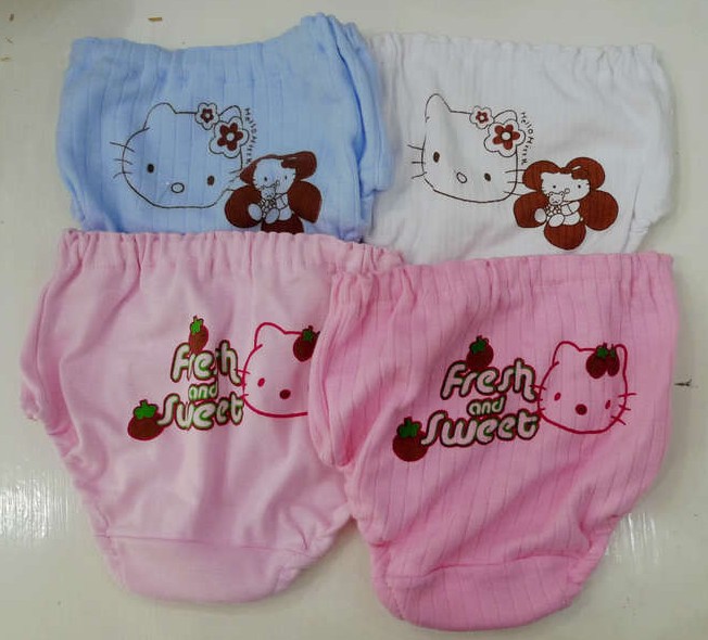 100% cotton hello kitty cartoon baby underwear,hello kitty children underpants,6 sizes for age 2~12 year