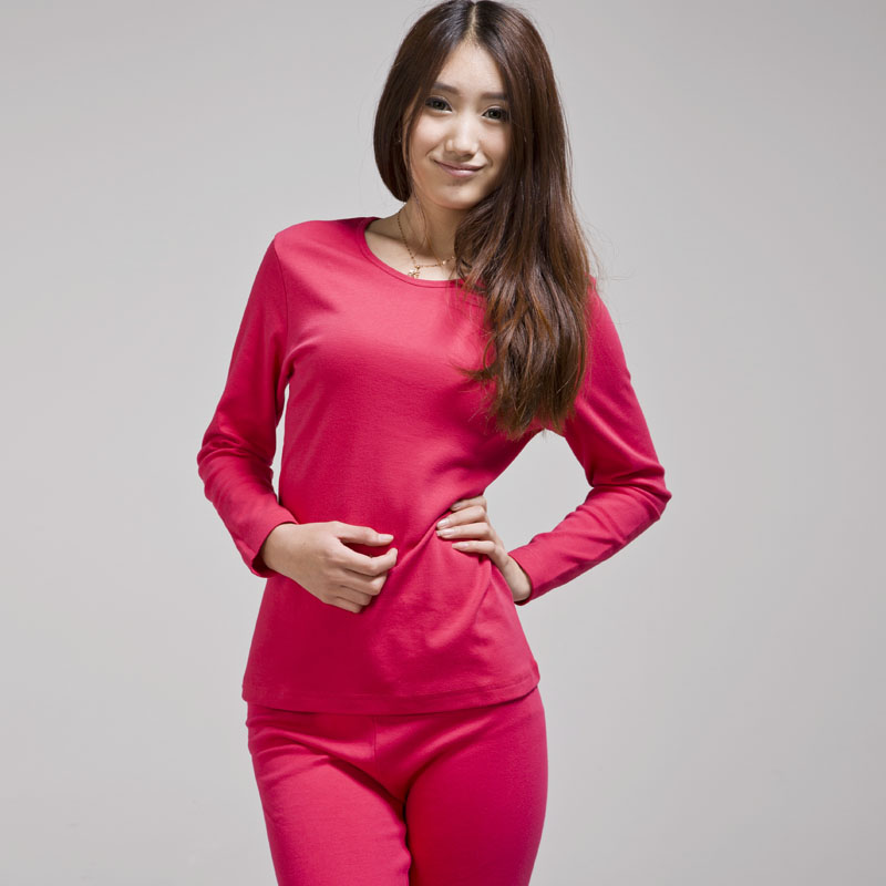 100% cotton long johns women's autumn and winter basic shirt long staple cotton shirt 2402