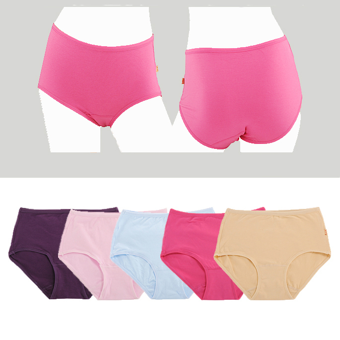 100% cotton mid waist plus size panties female basic plus size plus size panties