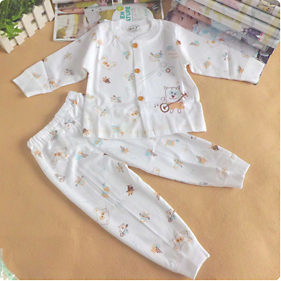 100% cotton newborn baby cardigan underwear twinset 100% cotton baby clothes autumn underwear dual lines, 8152