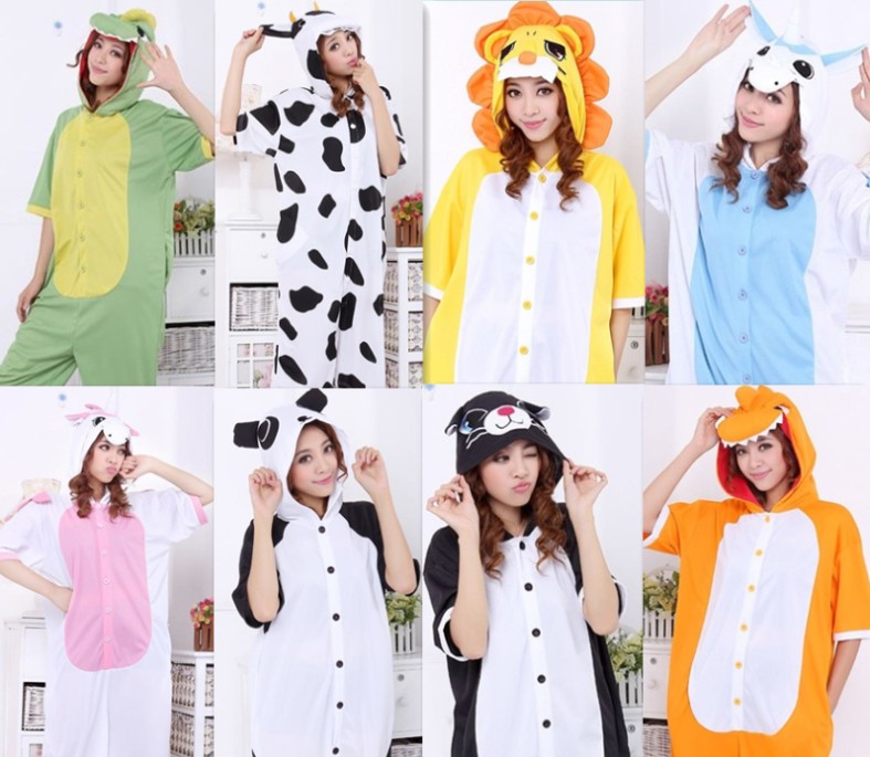 100% cotton short-sleeve thatmany lion cartoon animal lovers one piece sleepwear female lounge