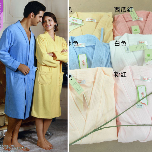 100% cotton towel bathrobe sweethearts lover bath robe, free delivery, / wdx071