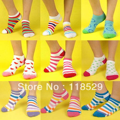 100% cotton women's sock slippers colorful socks candy socks sock female socks 10 double