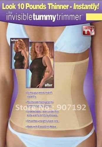 100 pcs/lot Invisible Tummy Trimmer Slimming Belt Body Trimmer Waist Slender Belt (OPP bag)