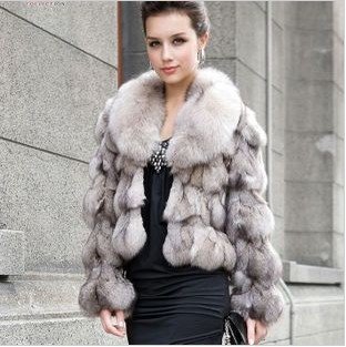 100% Real Genuine Fox Fur Coat  women's winter  fur Jacket outwear Free shipping to EMS TF0139